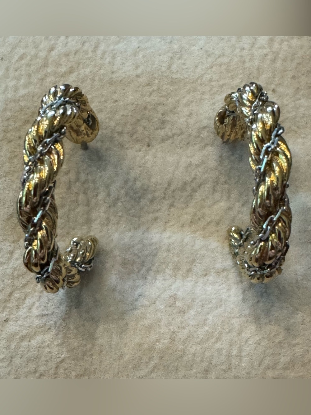 Vintage Napier Twisted Hoop Earrings
